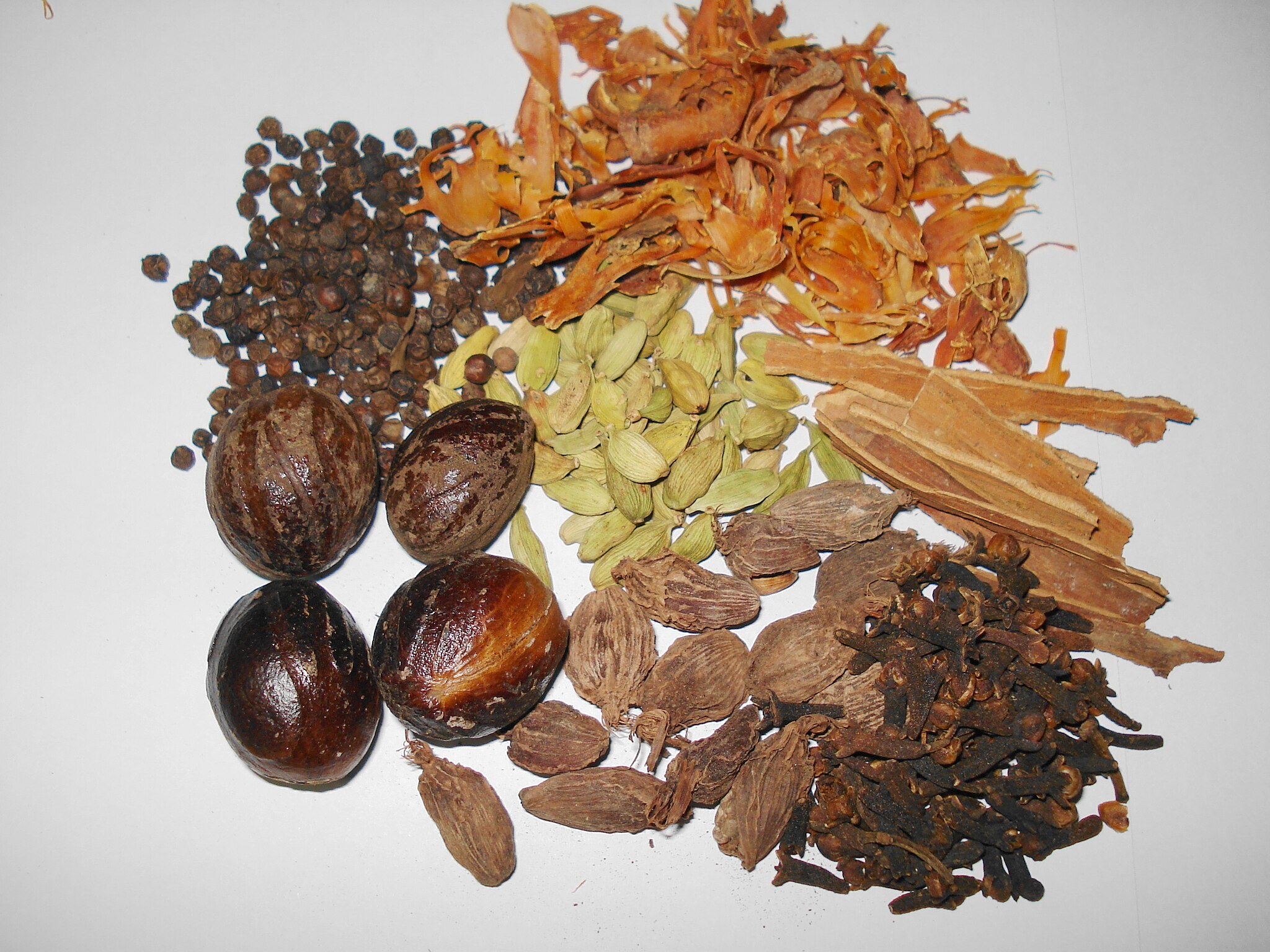 The spices in Garam Masala.